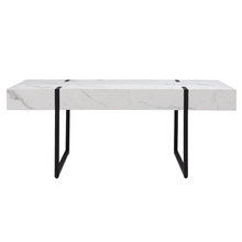 Load image into Gallery viewer, &quot;43&quot;&quot; White Faux Marble And Iron With Iron Coffee Table&quot;
