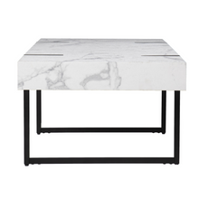 Load image into Gallery viewer, &quot;43&quot;&quot; White Faux Marble And Iron With Iron Coffee Table&quot;
