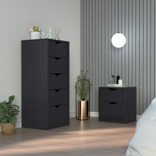 Load image into Gallery viewer, Raymer 2 Piece Bedroom Set, Nightstand + Dresser, Black Wengue Finish
