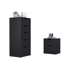 Load image into Gallery viewer, Raymer 2 Piece Bedroom Set, Nightstand + Dresser, Black Wengue Finish
