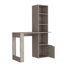 Load image into Gallery viewer, Computer Desk with Single Door Cabinet and 4-Tier Shelf Bicknell, Light Gray Finish
