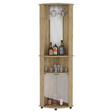 Load image into Gallery viewer, Corner Bar Cabinet Rialto, Three Shelves, Macadamia Finish
