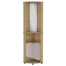 Load image into Gallery viewer, Corner Bar Cabinet Rialto, Three Shelves, Macadamia Finish
