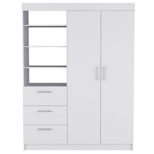 Load image into Gallery viewer, Armoire Rumanu, Three Drawers, White Finish
