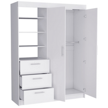 Load image into Gallery viewer, Armoire Rumanu, Three Drawers, White Finish
