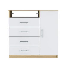 Load image into Gallery viewer, Dresser Beaufort, Four drawers, Light Oak / White Finish
