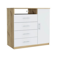 Load image into Gallery viewer, Dresser Beaufort, Four drawers, Light Oak / White Finish
