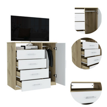 Load image into Gallery viewer, Dresser Beaufort, Four drawers, Light Oak / White Finish
