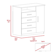 Load image into Gallery viewer, Dresser Beaufort, Four drawers, Light Oak / White Finish
