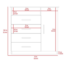 Load image into Gallery viewer, Dresser Beaufort, Four drawers, Light Oak / White Finish
