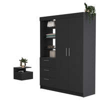 Load image into Gallery viewer, Kenya 2 Piece Bedroom Set, Armoire + Nightstand, Black Wengue Finish
