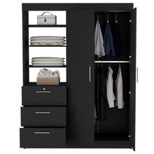 Load image into Gallery viewer, Kenya 2 Piece Bedroom Set, Armoire + Nightstand, Black Wengue Finish
