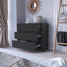 Load image into Gallery viewer, Dresser Maldus, Three drawers, Black Wengue Finish
