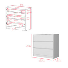 Load image into Gallery viewer, Dresser Maldus, Three Drawers, White Finish
