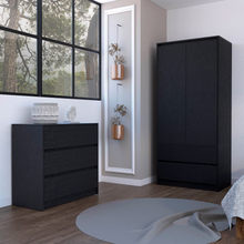 Load image into Gallery viewer, Lewes 2 Piece Bedroom Set, Dresser + Armoire, Black Wengue Finish
