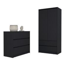 Load image into Gallery viewer, Lewes 2 Piece Bedroom Set, Dresser + Armoire, Black Wengue Finish
