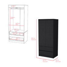 Load image into Gallery viewer, Lewes 2 Piece Bedroom Set, Dresser + Armoire, Black Wengue Finish
