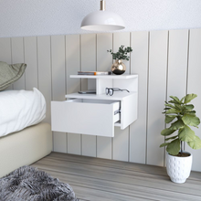 Load image into Gallery viewer, Floating Nightstand Flopini, One Drawer, White Finish
