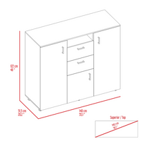 Load image into Gallery viewer, Double Door Cabinet Dresser Quizz, Two Drawers, Single Cabinet, Rod, Black Wengue Finish
