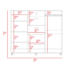 Load image into Gallery viewer, Double Door Cabinet Dresser Quizz, Two Drawers, Single Cabinet, Rod, Black Wengue Finish
