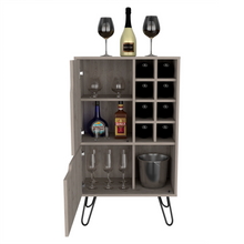 Load image into Gallery viewer, L Bar Cabinet Silhill, Eight Wine Cubbies, Two Cabinets With Single Door, Light Gray Finish
