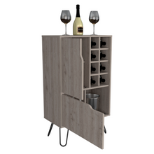 Load image into Gallery viewer, L Bar Cabinet Silhill, Eight Wine Cubbies, Two Cabinets With Single Door, Light Gray Finish
