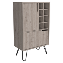 Load image into Gallery viewer, L Bar Cabinet Silhill, Eight Wine Cubbies, Two Cabinets With Single Door, Light Gray Finish
