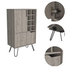 Load image into Gallery viewer, L Bar Cabinet Silhill, Eight Wine Cubbies, Two Cabinets With Single Door, Light Gray Finish
