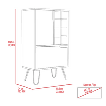 Load image into Gallery viewer, L Bar Cabinet Silhill, Eight Wine Cubbies, Two Cabinets With Single Door, Light Gray Finish
