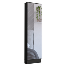 Load image into Gallery viewer, Shoe Rack Chimg, Mirror, Five Interior Shelves, Single Door Cabinet, Black Wengue Finish
