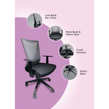 Load image into Gallery viewer, Office Chair Armin, Nylon Base Black, Fixed Armrest, Black Wengue/ Smoke Finish
