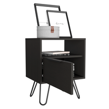 Load image into Gallery viewer, Nightstand Skyoner, Single Drawer, Hairpin Legs, Black Wengue Finish
