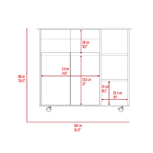 Load image into Gallery viewer, Kitchen Island Kamkacht, One Cabinet, Four Open Shelves, Light Oak / White Finish
