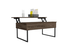 Load image into Gallery viewer, Lift Top Coffee Table Cessarr,Two Legs, Dark Walnut Finish
