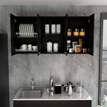 Load image into Gallery viewer, Superior Wall Cabinet Peoria, Four Interior Shelves, Black Wengue Finish
