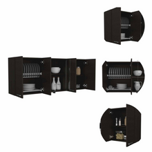 Load image into Gallery viewer, Superior Wall Cabinet Peoria, Four Interior Shelves, Black Wengue Finish
