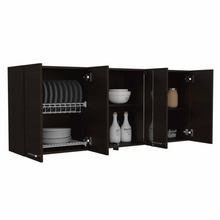 Load image into Gallery viewer, Superior Wall Cabinet Peoria, Four Interior Shelves, Black Wengue Finish
