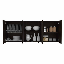 Load image into Gallery viewer, Superior Wall Cabinet Peoria, Four Interior Shelves, Black Wengue Finish
