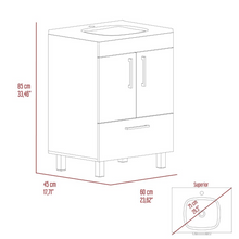 Load image into Gallery viewer, Single Bathroom Vanity Mayorca, Double Door Cabinet, One Drawer, Black Wengue Finish
