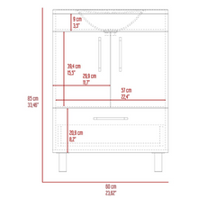 Load image into Gallery viewer, Single Bathroom Vanity Mayorca, Double Door Cabinet, One Drawer, Black Wengue Finish
