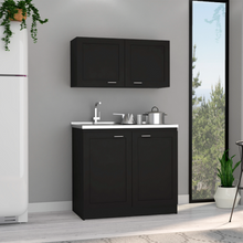 Load image into Gallery viewer, Cabinet Set Zeus, Two Shelves, Black Wengue Finish
