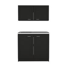 Load image into Gallery viewer, Cabinet Set Zeus, Two Shelves, Black Wengue Finish
