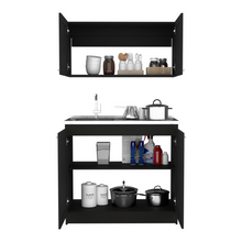 Load image into Gallery viewer, Cabinet Set Zeus, Two Shelves, Black Wengue Finish
