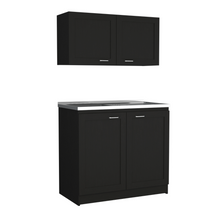 Load image into Gallery viewer, Cabinet Set Zeus, Two Shelves, Black Wengue Finish
