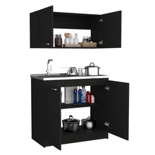 Load image into Gallery viewer, Cabinet Set Zeus, Two Shelves, Black Wengue Finish
