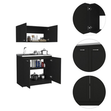 Load image into Gallery viewer, Cabinet Set Zeus, Two Shelves, Black Wengue Finish
