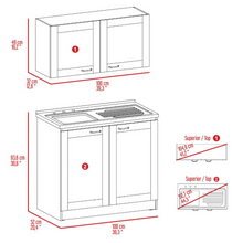 Load image into Gallery viewer, Cabinet Set Zeus, Two Shelves, Black Wengue Finish
