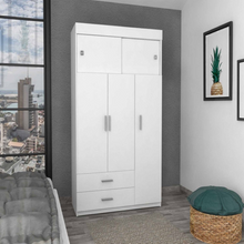 Load image into Gallery viewer, Armoire Chaplin, Rod, Three Door Cabinet, Two Drawers, White Finish
