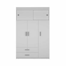 Load image into Gallery viewer, Armoire Chaplin, Rod, Three Door Cabinet, Two Drawers, White Finish
