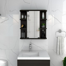 Load image into Gallery viewer, Medicine Cabinet Milano,Six External Shelves Mirror, Black Wengue Finish
